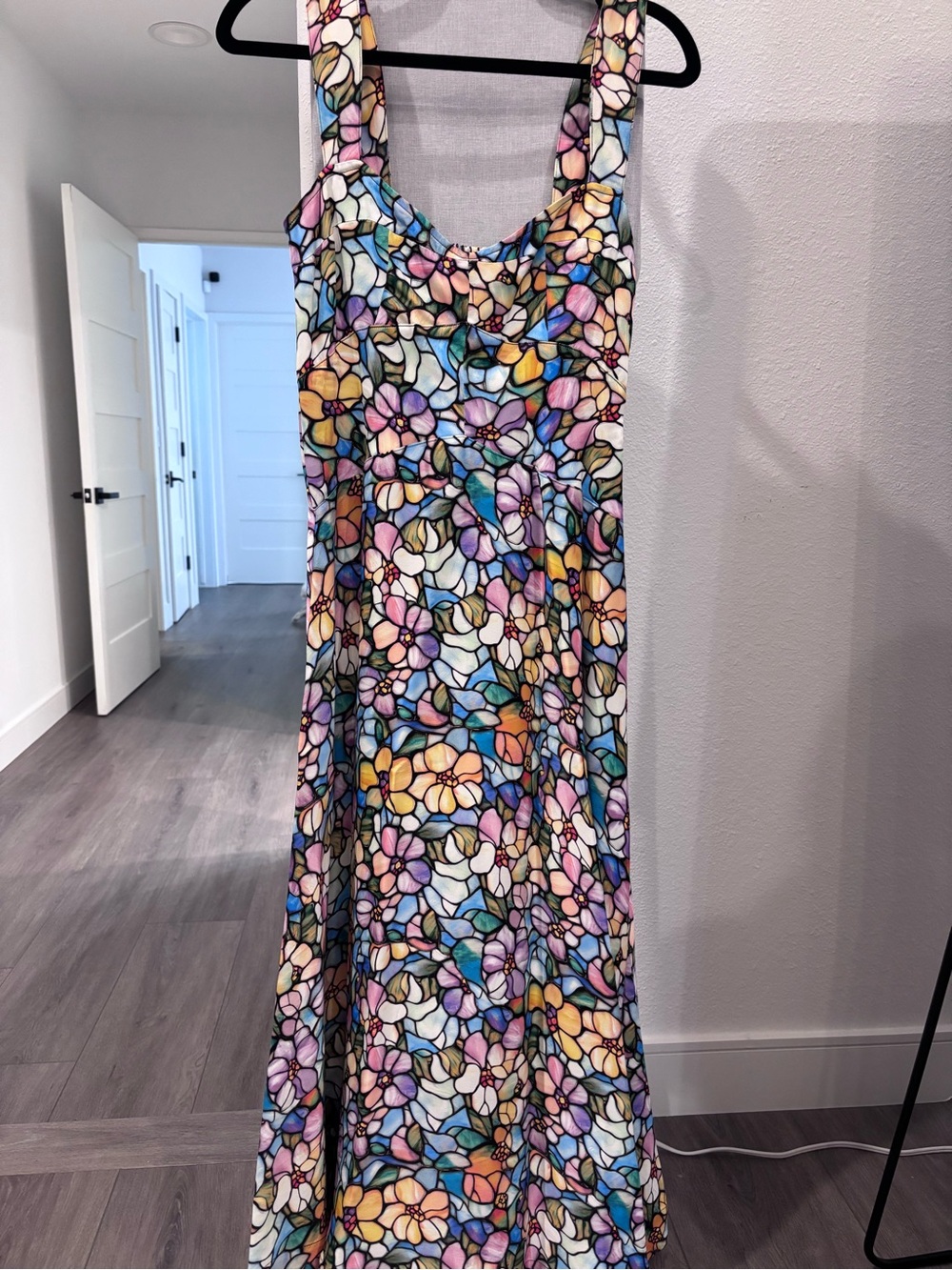 Maeve Floral Mosaic Maxi Dress in Pastel Multi-Color - Picture 2 of 4